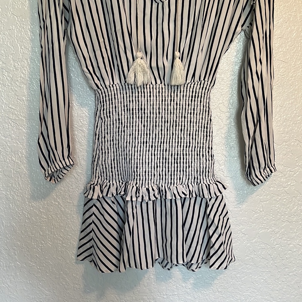 Aqua Cream and Navy Striped Mini Dress - Picture 10 of 11